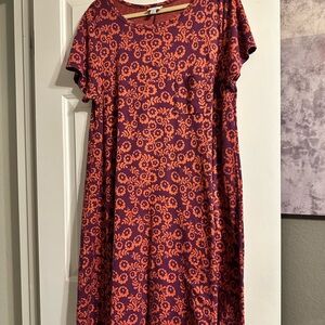 Lularoe Carly hi-low dress XL jacquard fabric